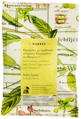 Korres Καραμέλες Με Εκχύλισμα Ελληνικού Φασκόμηλου & Βιταμίνη C, 16 Τεμάχια