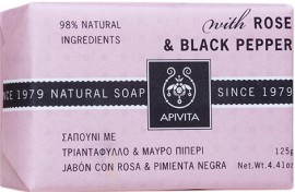 Apivita Σαπούνι Με Τριαντάφυλλο & Μαύρο Πιπέρι,125gr