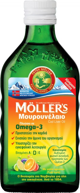Möller’s Υγρό Μουρουνέλαιο Mε Γεύση Φρούτων, 250ml