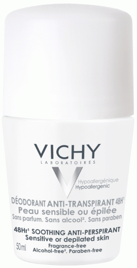 Vichy Deodorant Roll-On Για Ευαίσθητες Επιδερμίδες 48H, 50ml