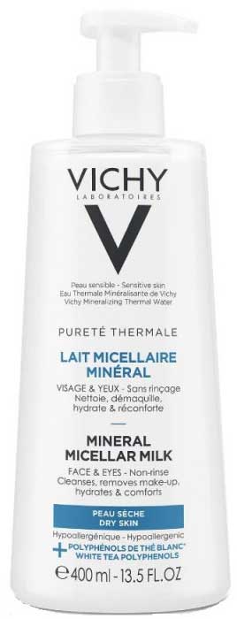Vichy Purete Thermale Lait Micellaire Mineral Ξηρή Επιδερμίδα, 400ml